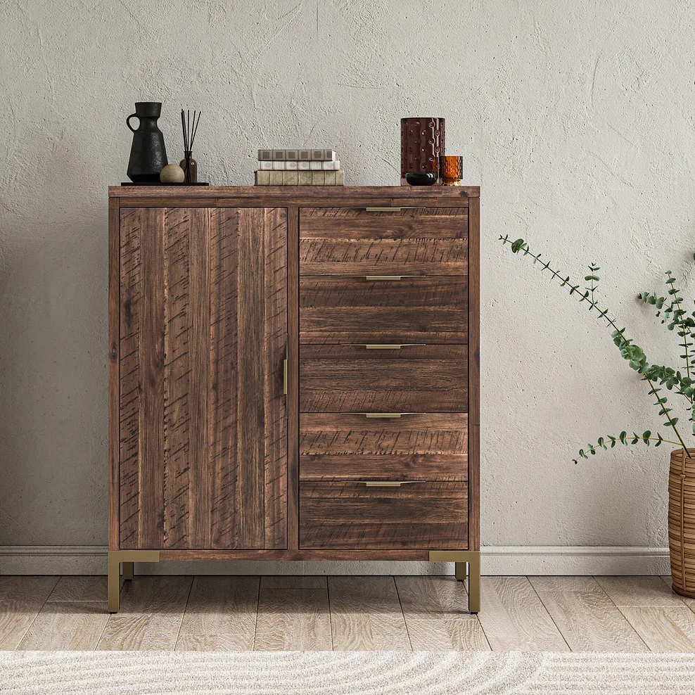 Madison Solid Hardwood and Metal Wideboy 1