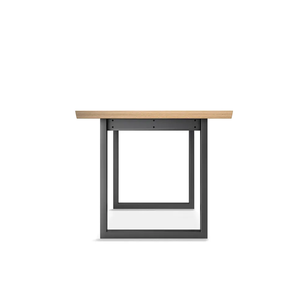 Maine Extending Dining Table 160-220cm + 8 Mason Chairs in Vintage Tan Leather-Look fabric with Black Legs 5