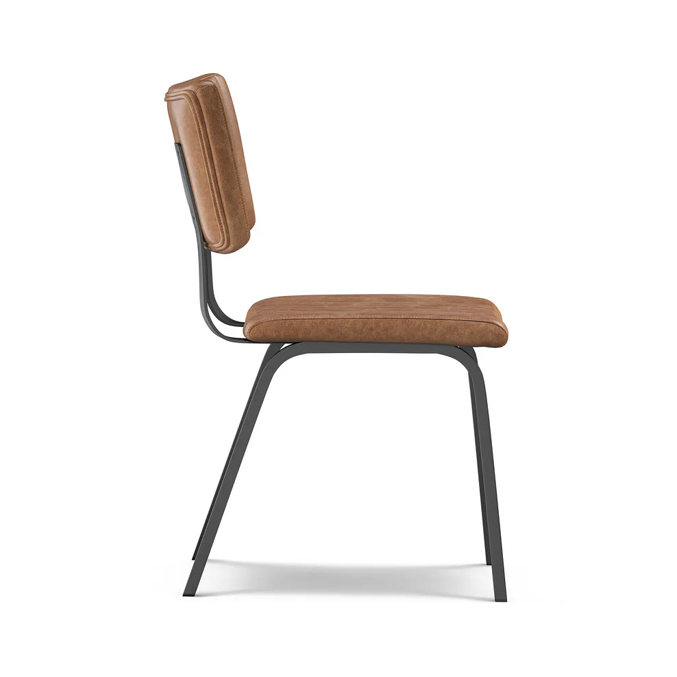 Maine Extending Dining Table 160-220cm + 8 Mason Chairs in Vintage Tan Leather-Look fabric with Black Legs 9