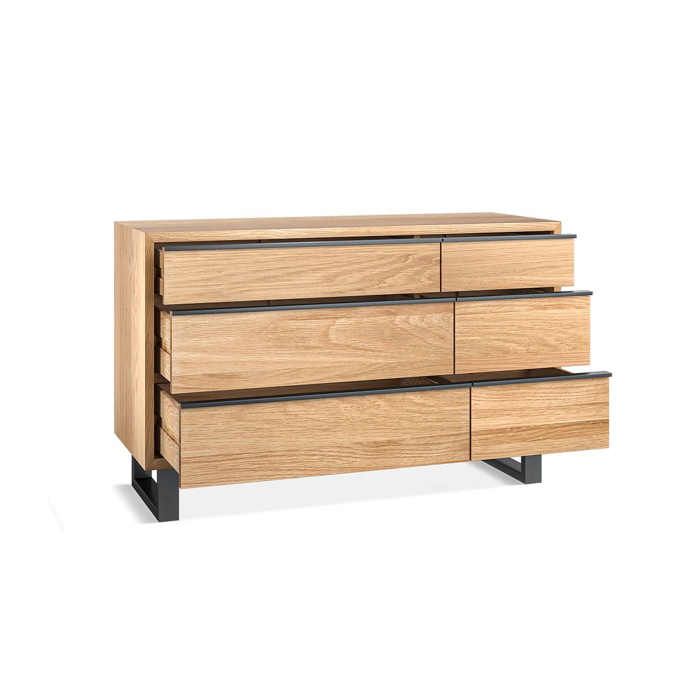 Maine Natural Solid Oak & Metal 6 Drawer Chest 4
