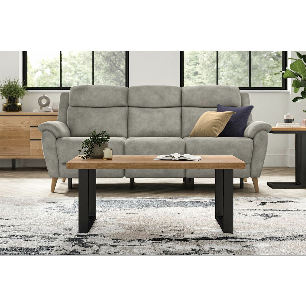 Maine Natural Solid Oak & Metal Coffee Table 2