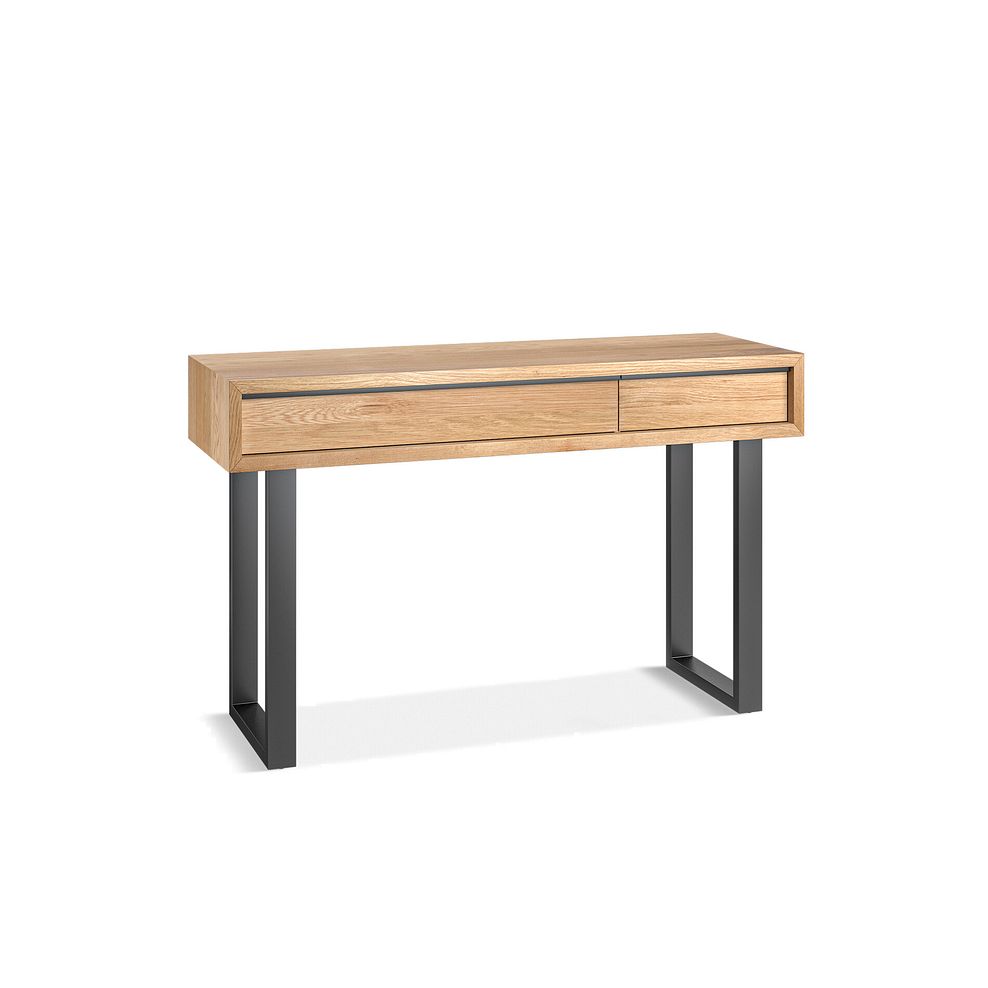Maine Natural Solid Oak & Metal Console Table 3