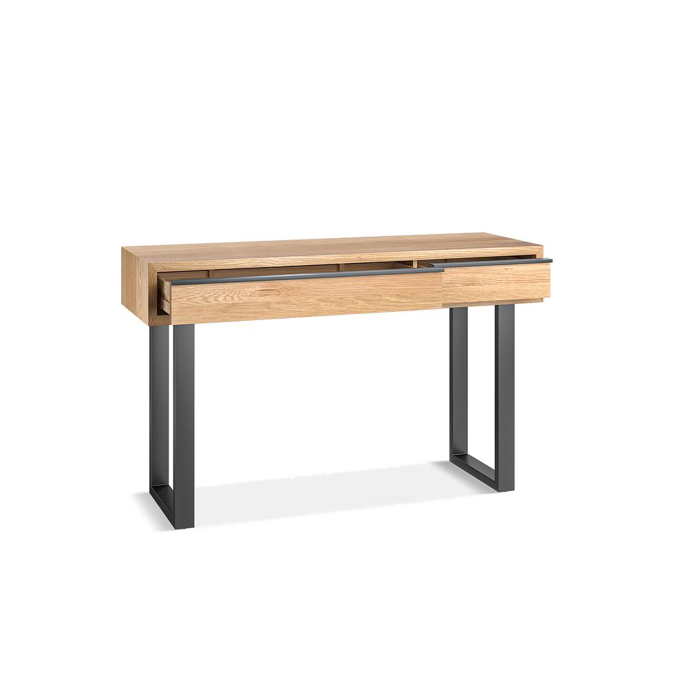 Maine Natural Solid Oak & Metal Console Table 4