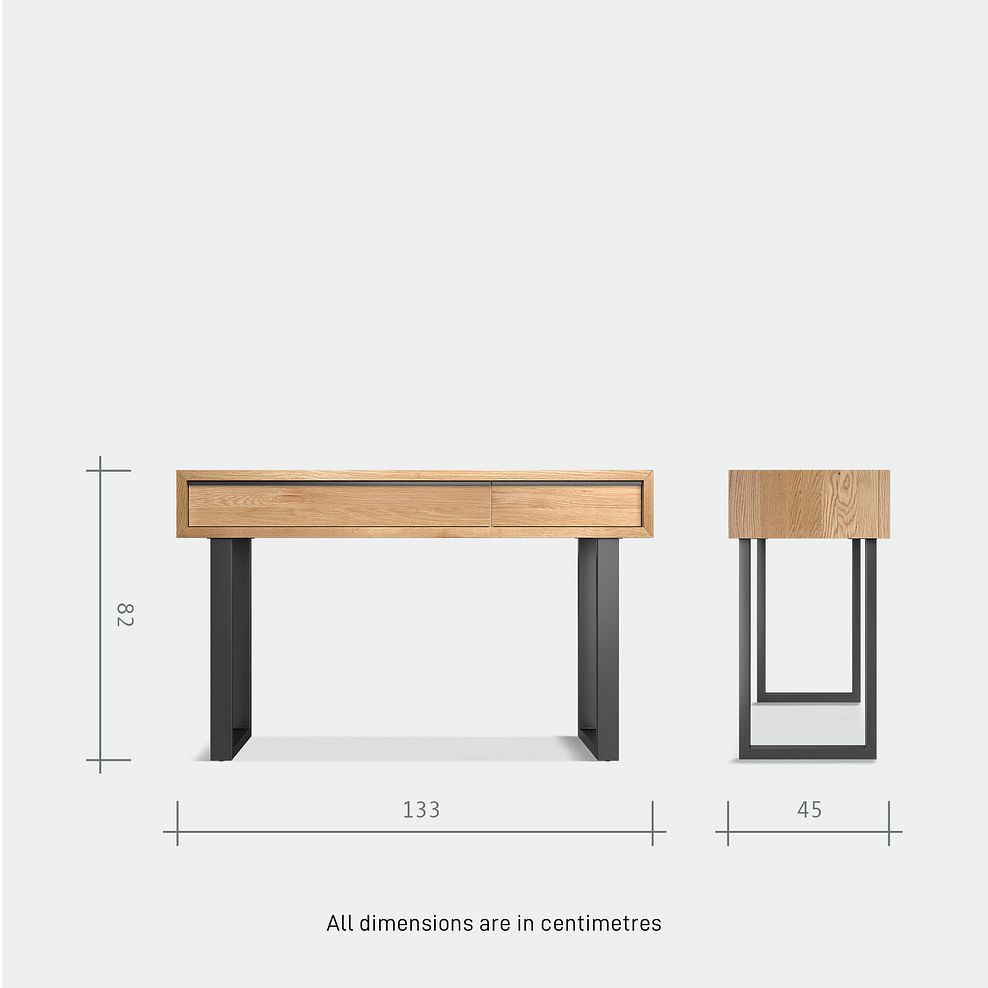 Maine Natural Solid Oak & Metal Console Table 8