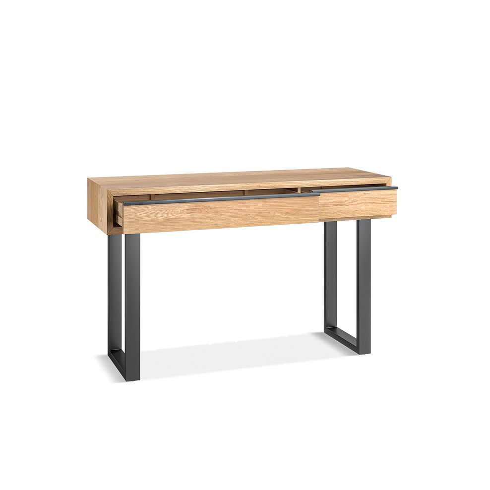 Maine Natural Solid Oak & Metal Desk 2