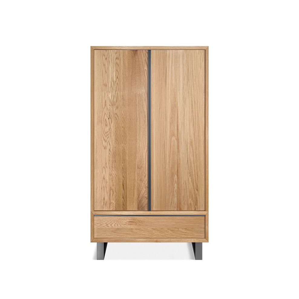 Maine Natural Solid Oak & Metal Double Wardrobe 3