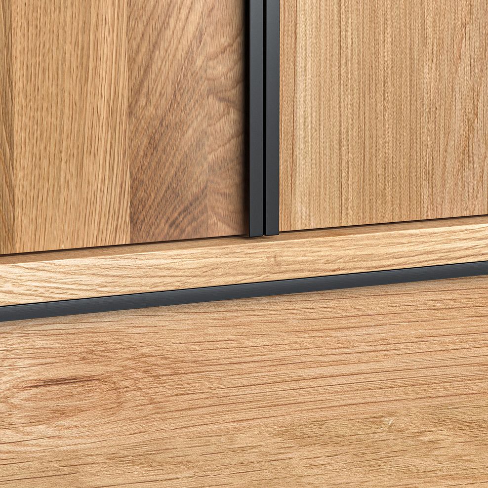 Maine Natural Solid Oak & Metal Double Wardrobe 5