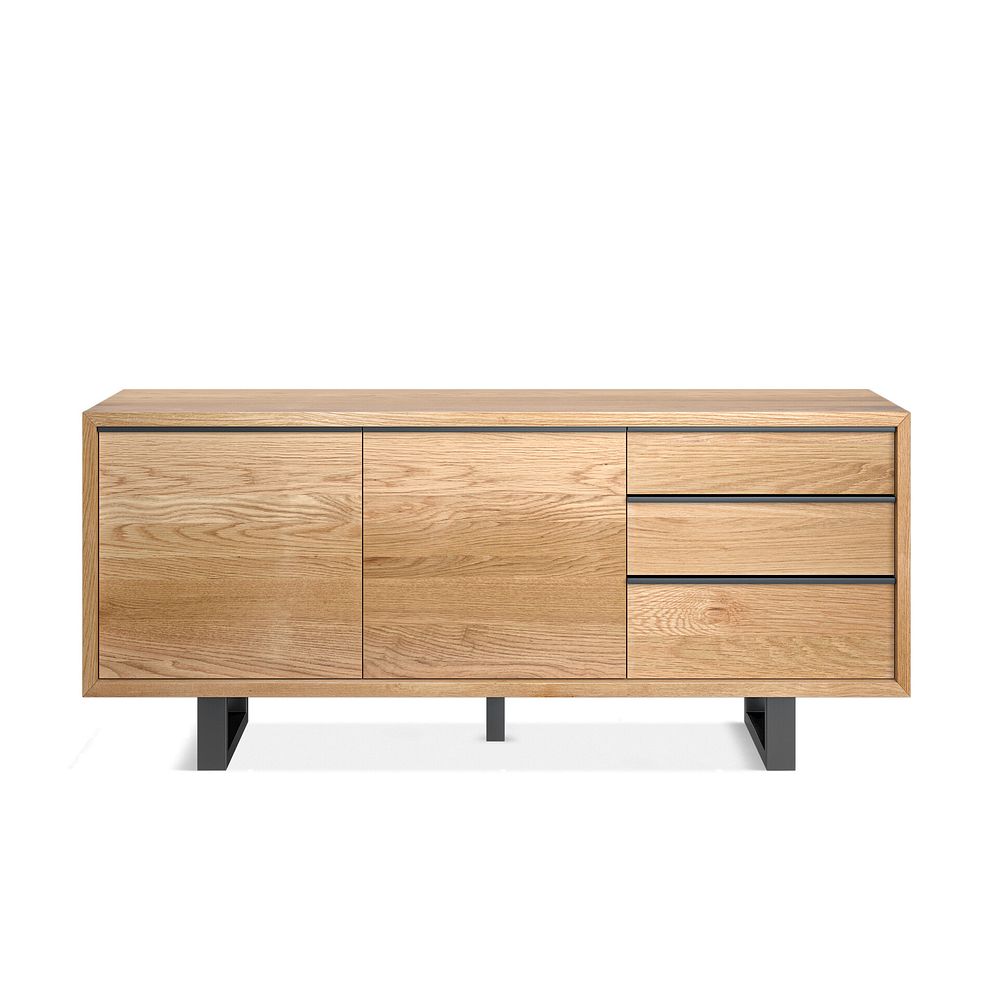 Maine Natural Solid Oak & Metal Extra Large Sideboard 5