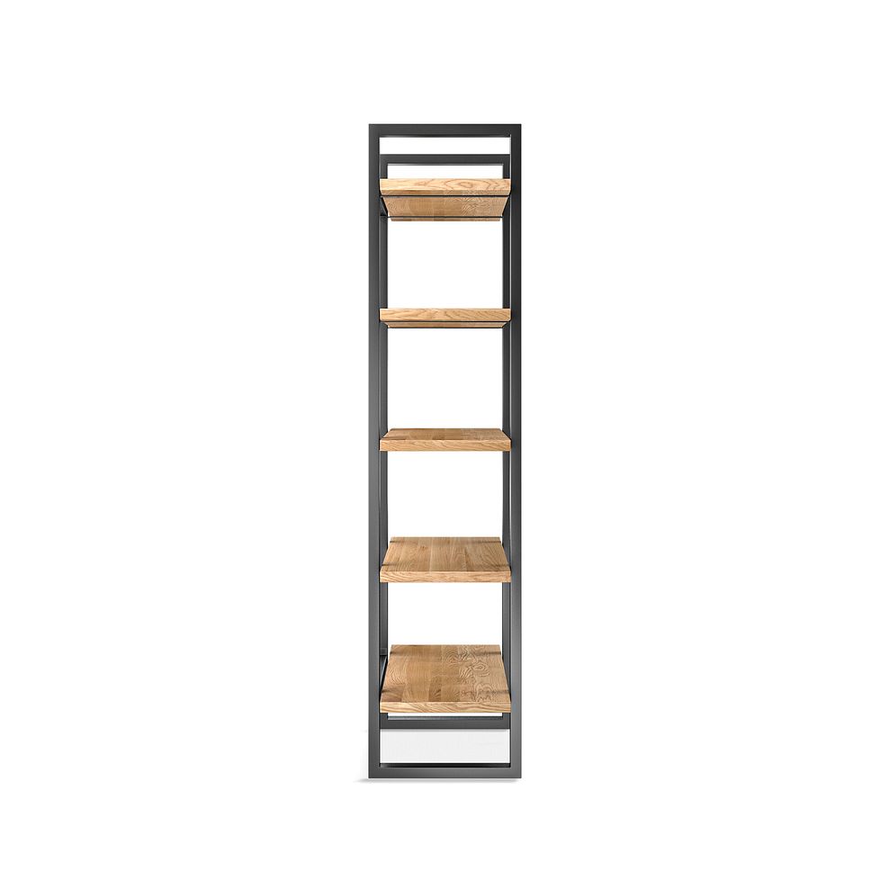 Maine Natural Solid Oak & Metal Open Bookcase 5