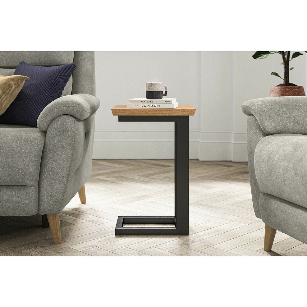 Maine Natural Solid Oak & Metal Side table 2