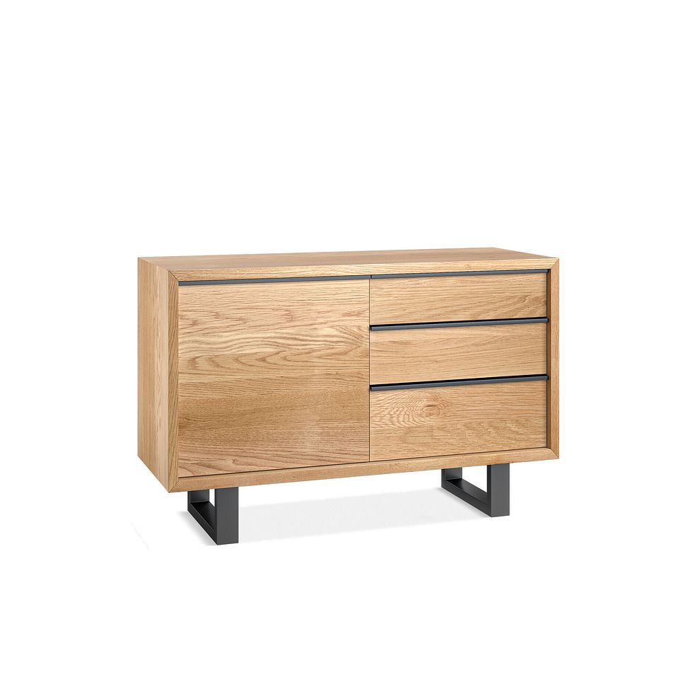 Maine Natural Solid Oak & Metal Small Sideboard 3
