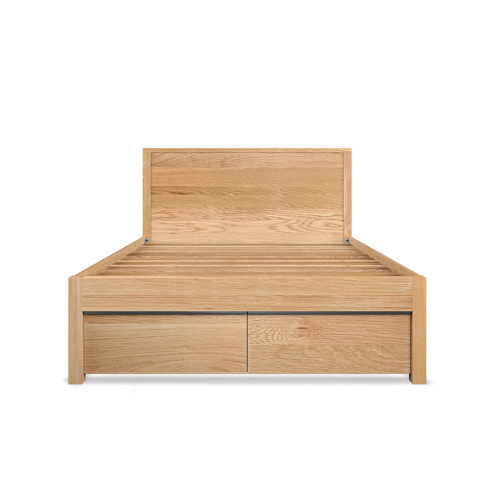 Maine Natural Solid Oak & Metal Storage Double Bed 7