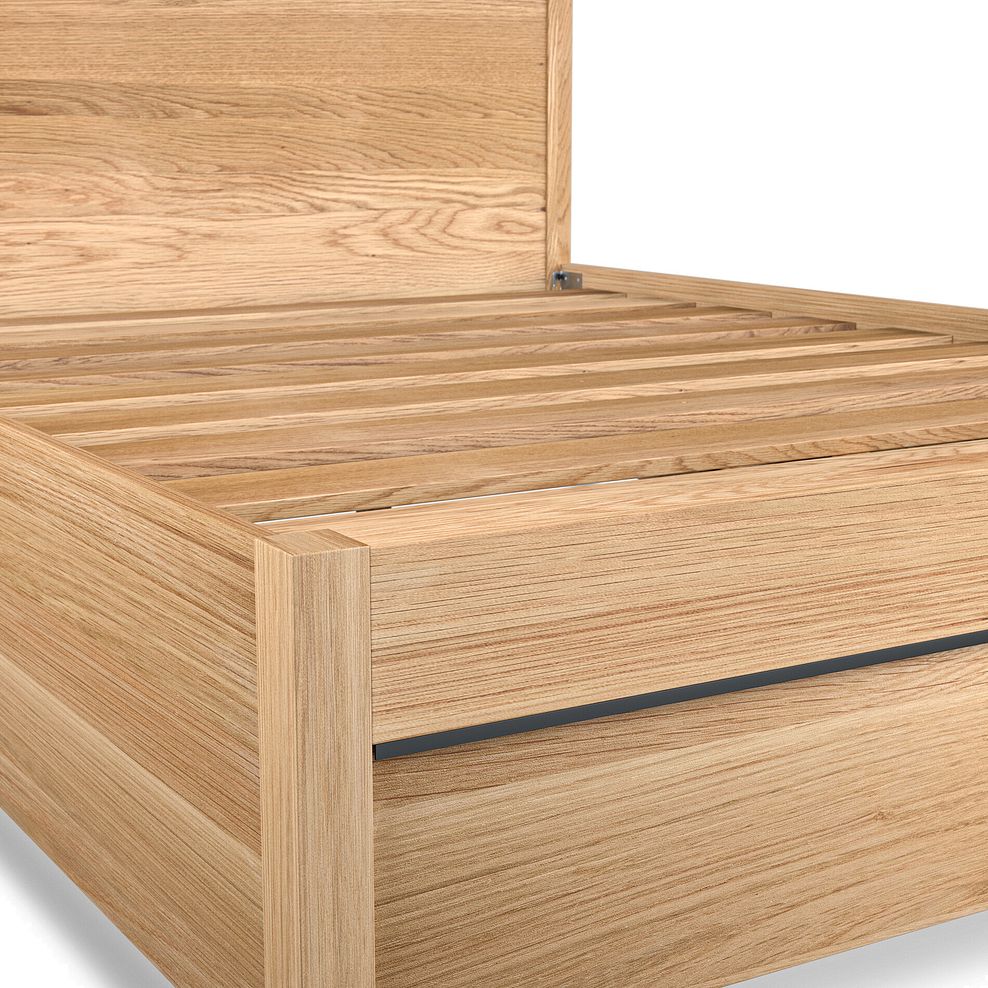 Maine Natural Solid Oak & Metal Storage Double Bed 11