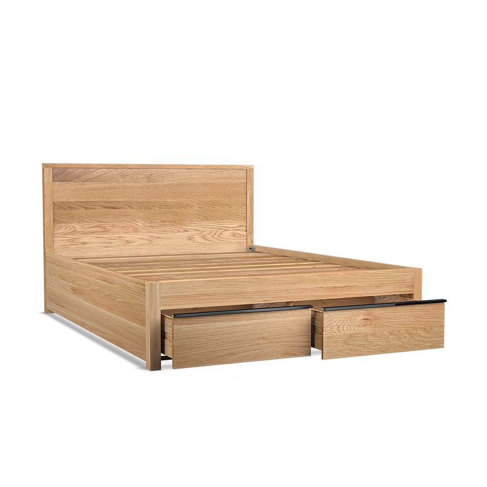 Maine Natural Solid Oak & Metal Storage King-size Bed 7
