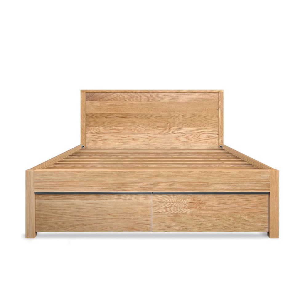 Maine Natural Solid Oak & Metal Storage King-size Bed 8