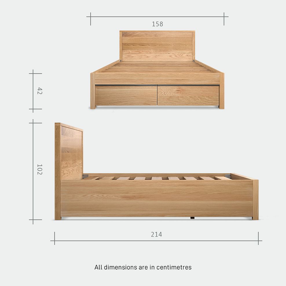 Maine Natural Solid Oak & Metal Storage King-size Bed 13