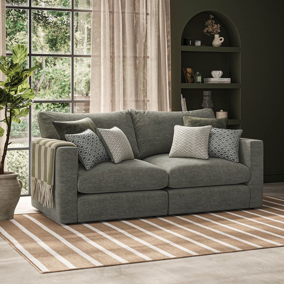 Malvern 2 Seater Modular Sofa in Olive Green fabric - Group 8 1