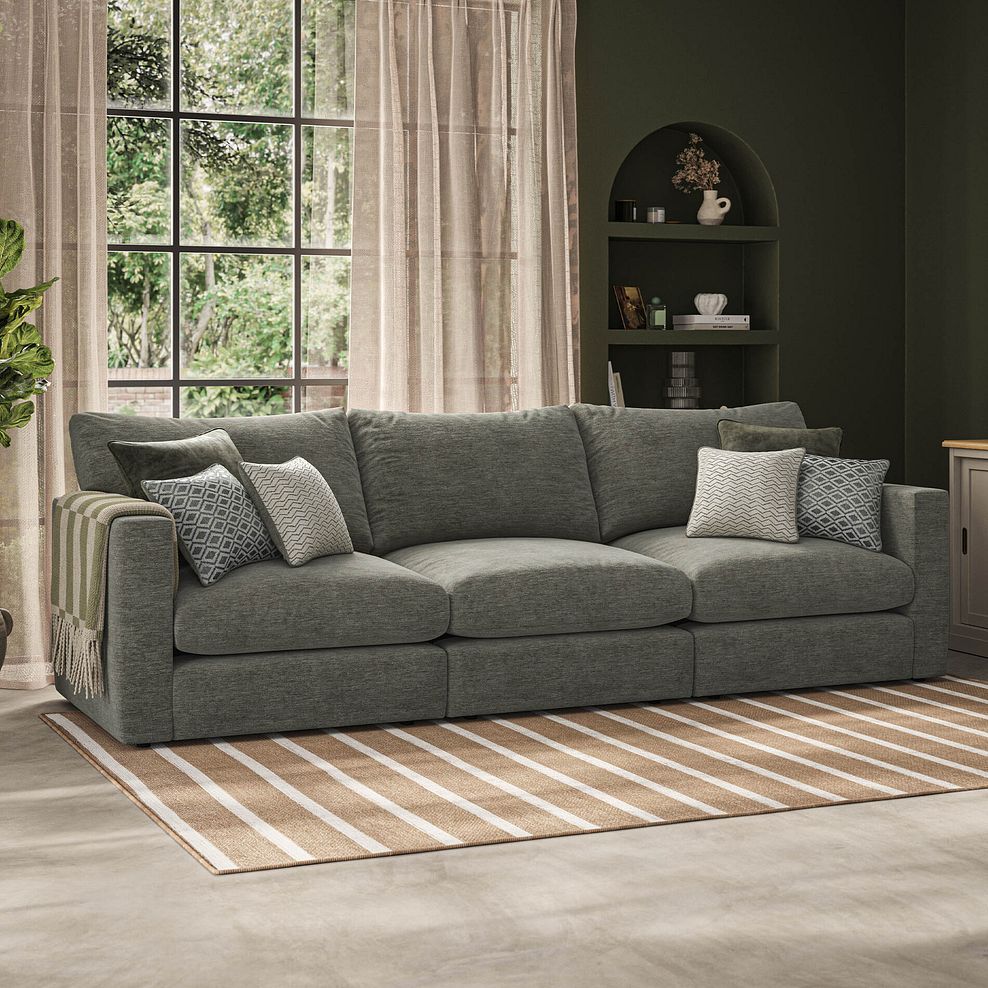 Malvern 3 Seater Modular Sofa in Olive Green fabric - Group 9 1