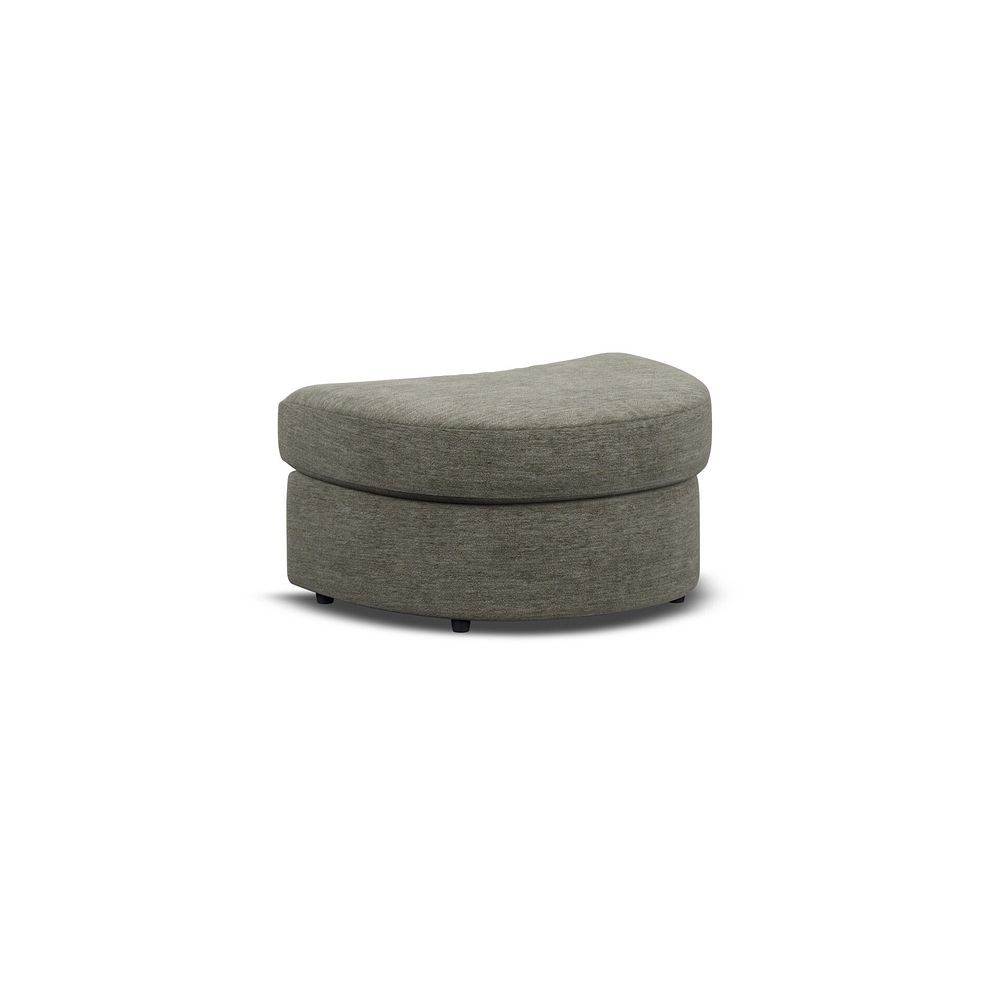 Malvern Half Moon Footstool in Olive Green fabric 2