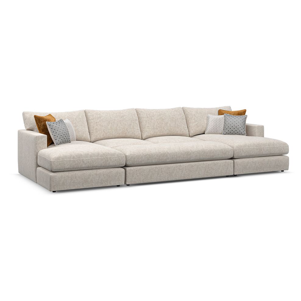 Malvern Large Fender Footstool in Beige fabric 8