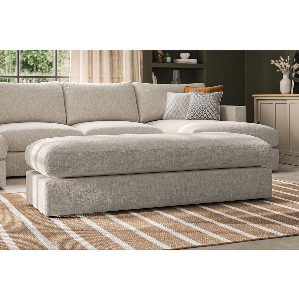 Malvern Large Fender Footstool in Beige fabric 1