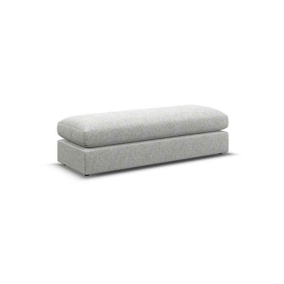 Malvern Large Fender Footstool in Silver fabric 1