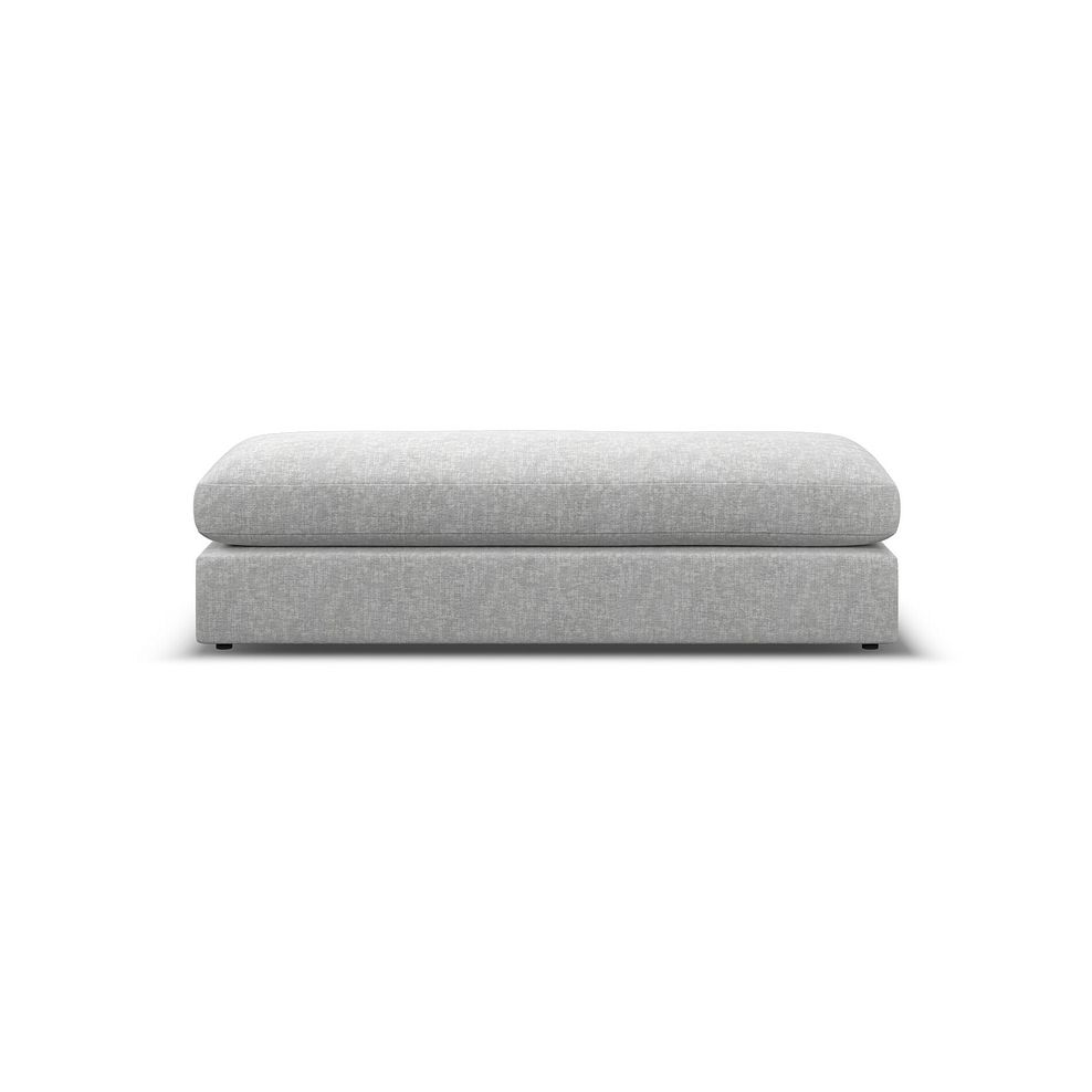 Malvern Large Fender Footstool in Silver fabric 2