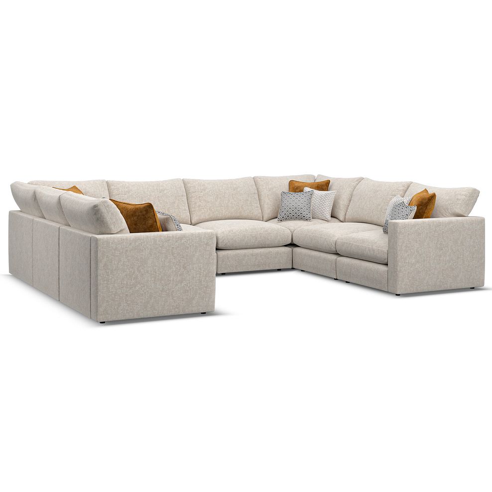 Malvern Large U-Shape Modular Corner Sofa in Beige fabric - Group 11 1