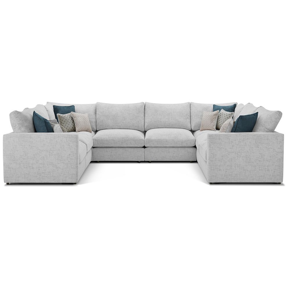 Malvern Large U-Shape Modular Corner Sofa in Silver fabric - Group 11 2
