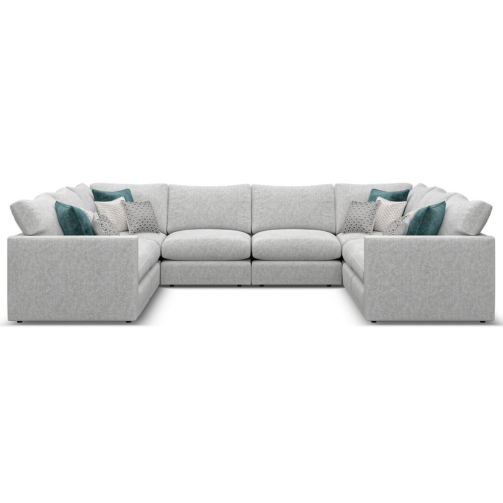 Malvern Large U-Shape Modular Corner Sofa in Silver fabric - Group 11 2