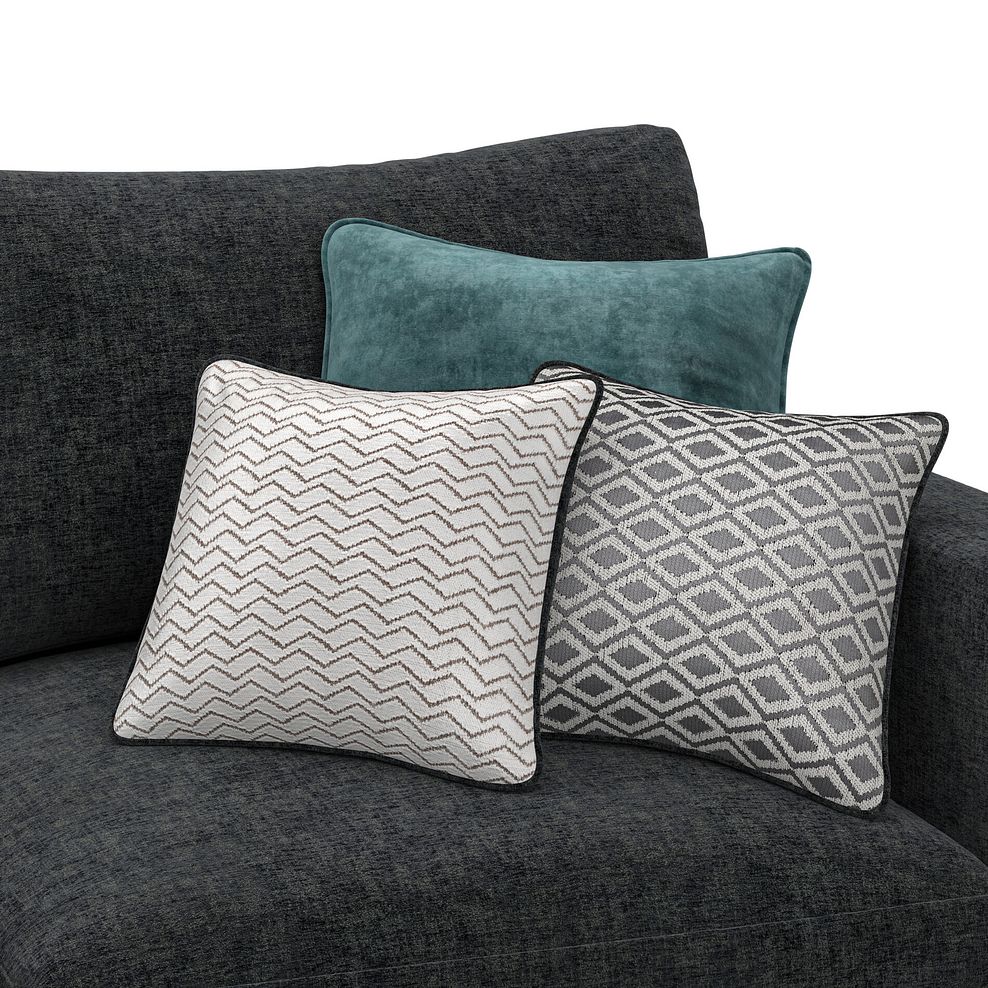 Malvern Modular 2 Seater Left Hand Compact Chaise Sofa in Charcoal fabric - Group 12 5