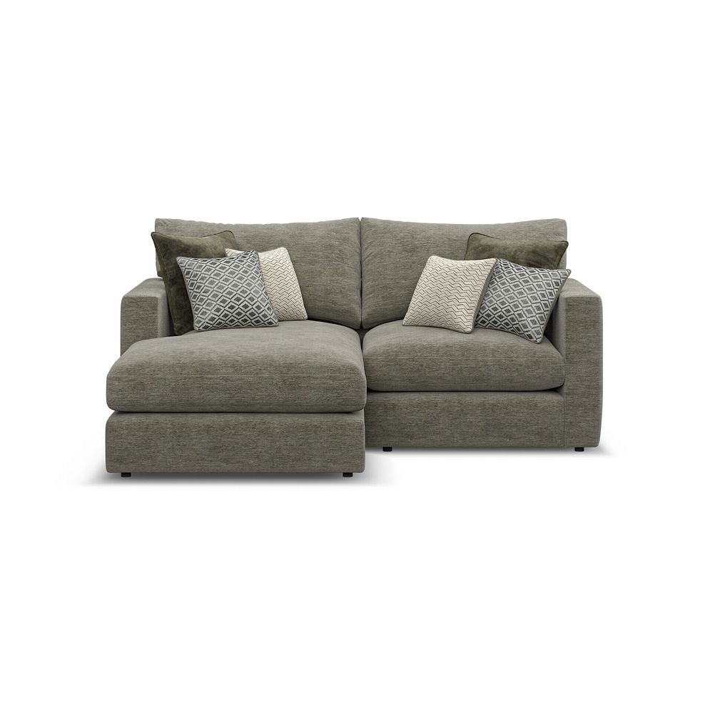 Malvern Modular 2 Seater Left Hand Compact Chaise Sofa in Olive Green fabric - Group 12 1