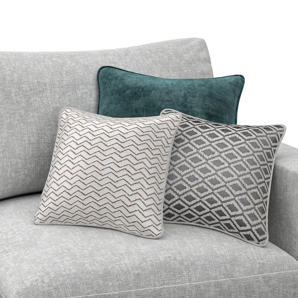 Malvern Modular 2 Seater Left Hand Compact Chaise Sofa in Silver fabric - Group 12 5