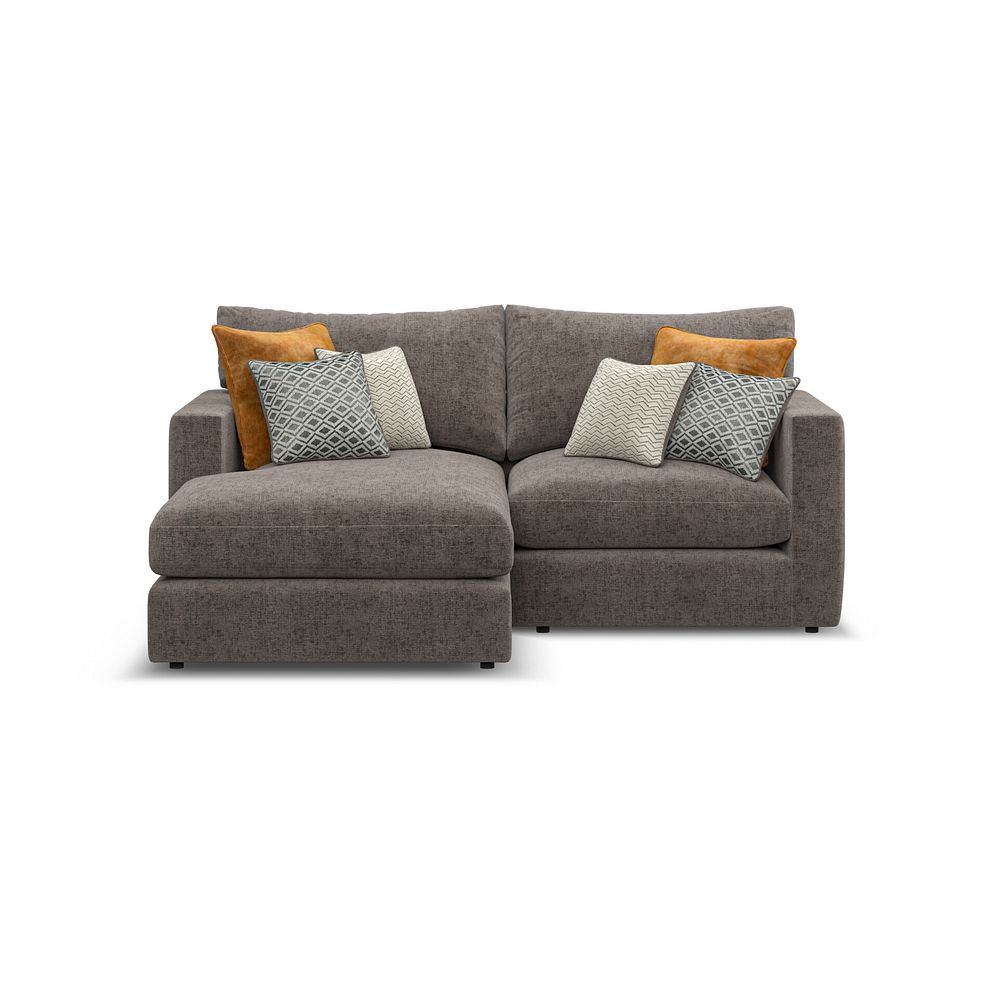 Malvern Modular 2 Seater Left Hand Compact Chaise Sofa in Brown fabric - Group 12 2