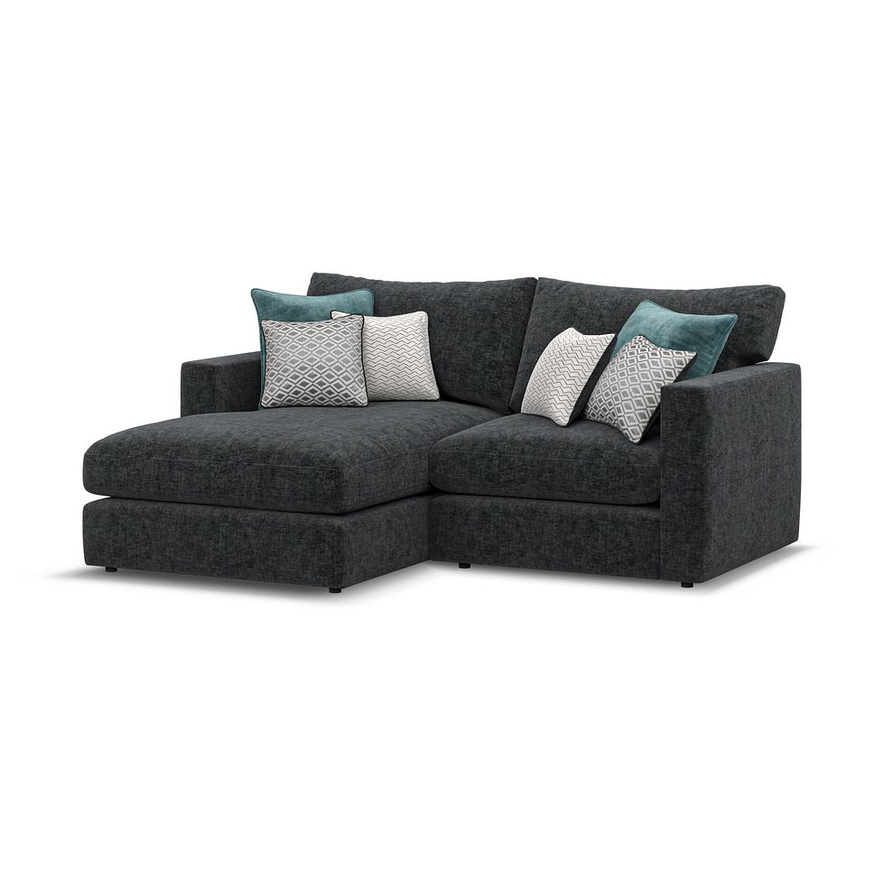 Malvern Modular 2 Seater Left Hand Compact Chaise Sofa in Charcoal fabric - Group 12 1
