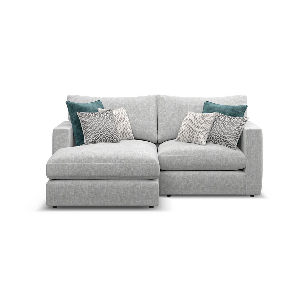 Malvern Modular 2 Seater Left Hand Compact Chaise Sofa in Silver fabric - Group 12 2