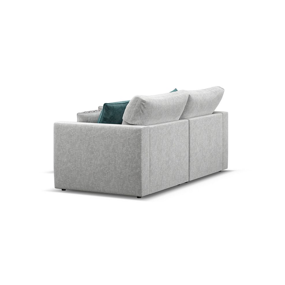 Malvern Modular 2 Seater Left Hand Compact Chaise Sofa in Silver fabric - Group 12 4