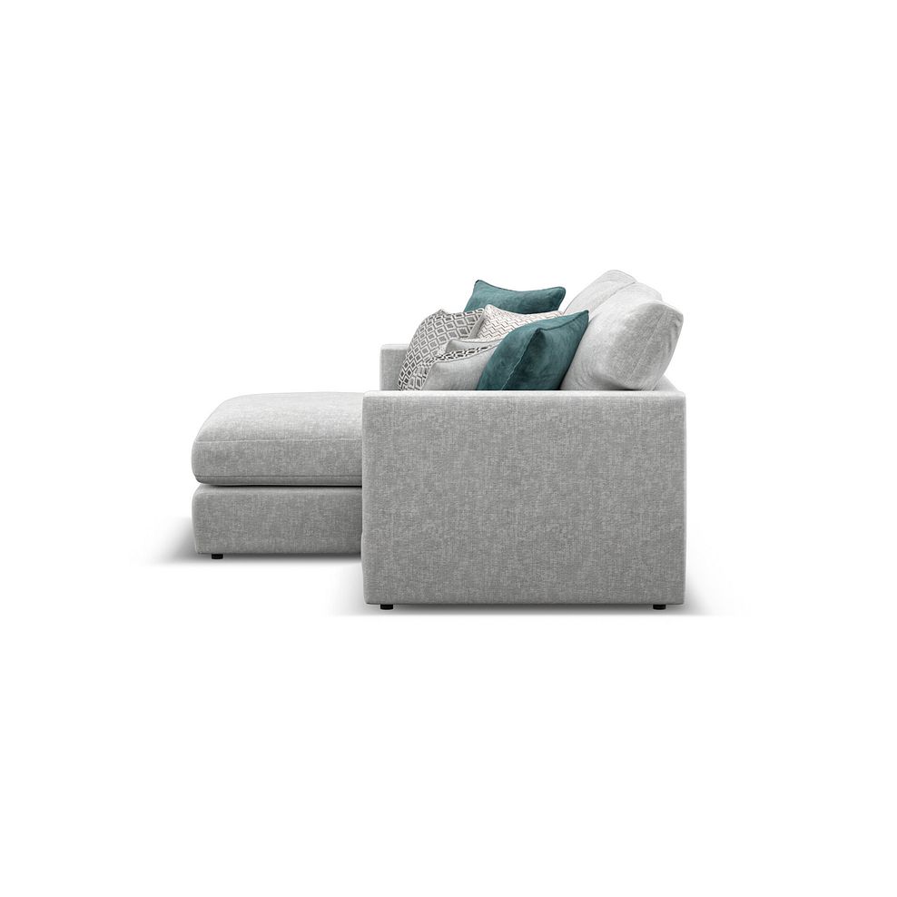 Malvern Modular 2 Seater Left Hand Compact Chaise Sofa in Silver fabric - Group 12 3