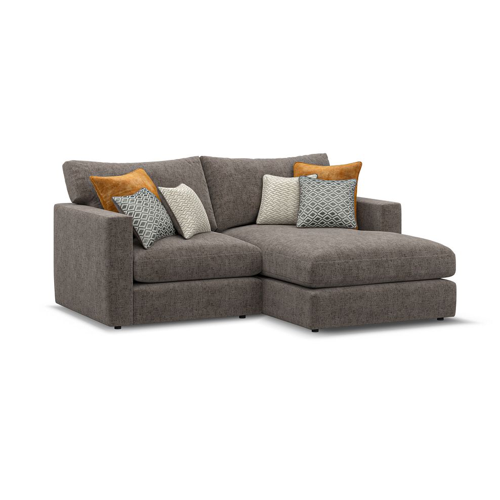 Malvern Modular 2 Seater Right Hand Compact Chaise Sofa in Brown fabric - Group 13 1
