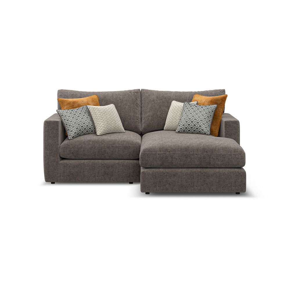 Malvern Modular 2 Seater Right Hand Compact Chaise Sofa in Brown fabric - Group 13 2