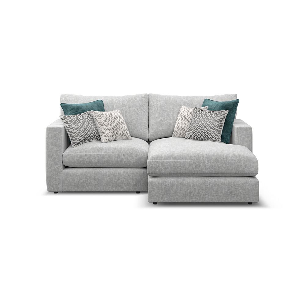 Malvern Modular 2 Seater Right Hand Compact Chaise Sofa in Silver fabric - Group 13 2