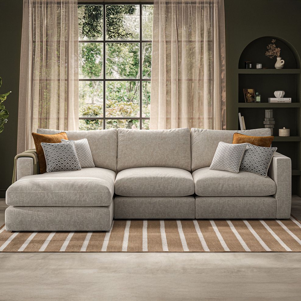Malvern Modular 3 Seater Left Hand Chaise Sofa in Beige fabric - Group 14 2