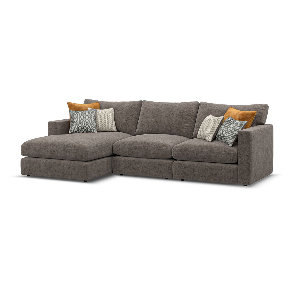 Malvern Modular 3 Seater Left Hand Chaise Sofa in Brown fabric - Group 14 1