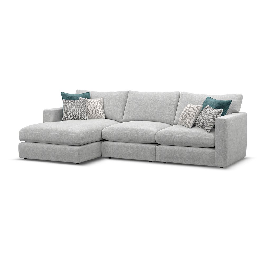 Malvern Modular 3 Seater Left Hand Chaise Sofa in Silver fabric - Group 14 1