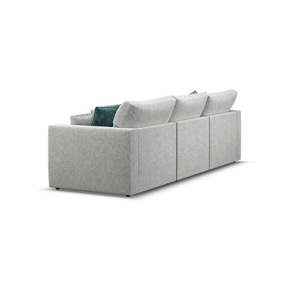 Malvern Modular 3 Seater Left Hand Chaise Sofa in Silver fabric - Group 14 4