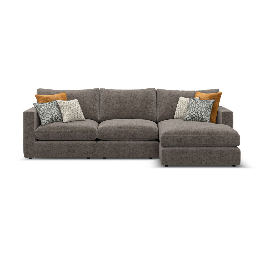 Malvern Modular 3 Seater Right Hand Chaise Sofa in Brown fabric - Group 15 2