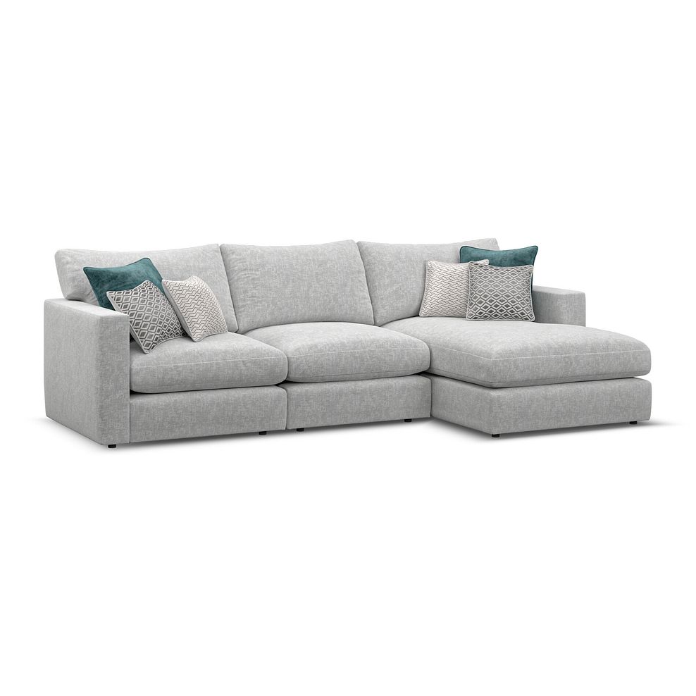 Malvern Modular 3 Seater Right Hand Chaise Sofa in Silver fabric - Group 15 1