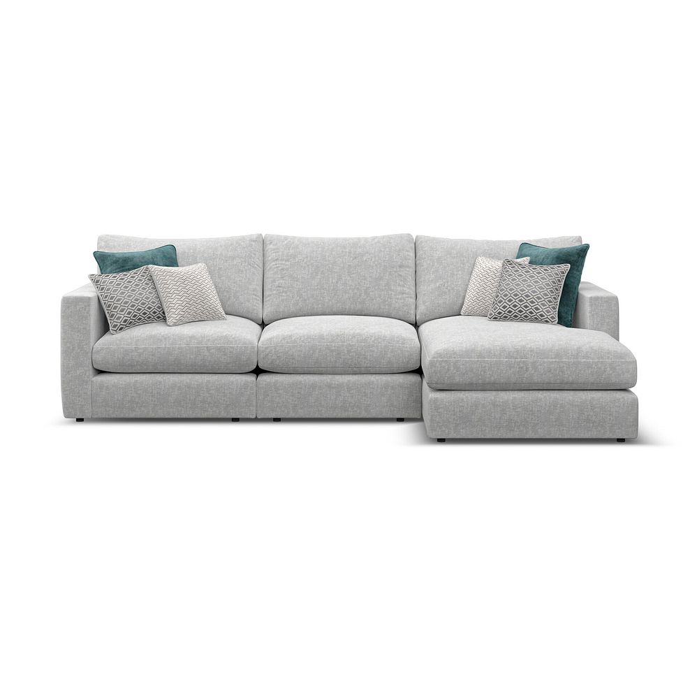 Malvern Modular 3 Seater Right Hand Chaise Sofa in Silver fabric - Group 15 2