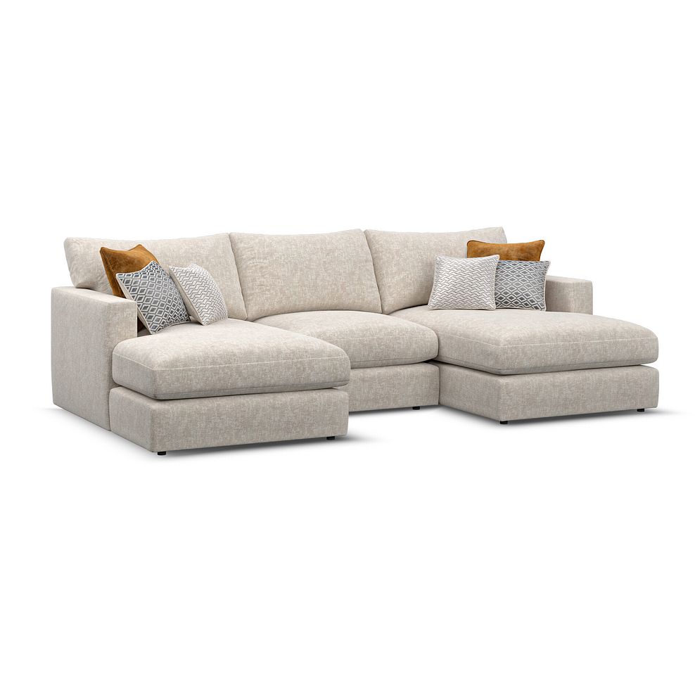 Malvern Modular 3 Seater U-Shape Chaise Sofa in Beige fabric - Group 16 3