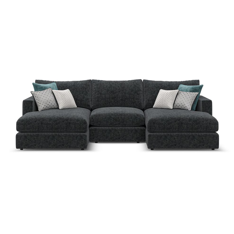 Malvern Modular 3 Seater U-Shape Chaise Sofa in Charcoal fabric - Group 16 2